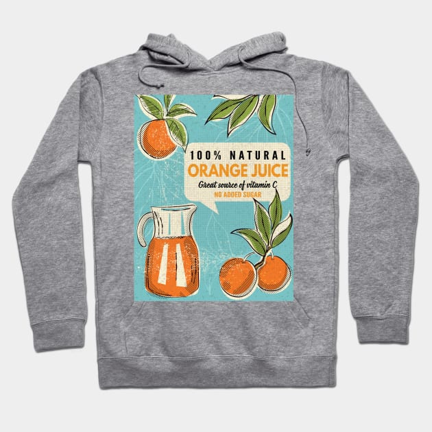 Vintage Orange Juice Ad Hoodie by SWON Design